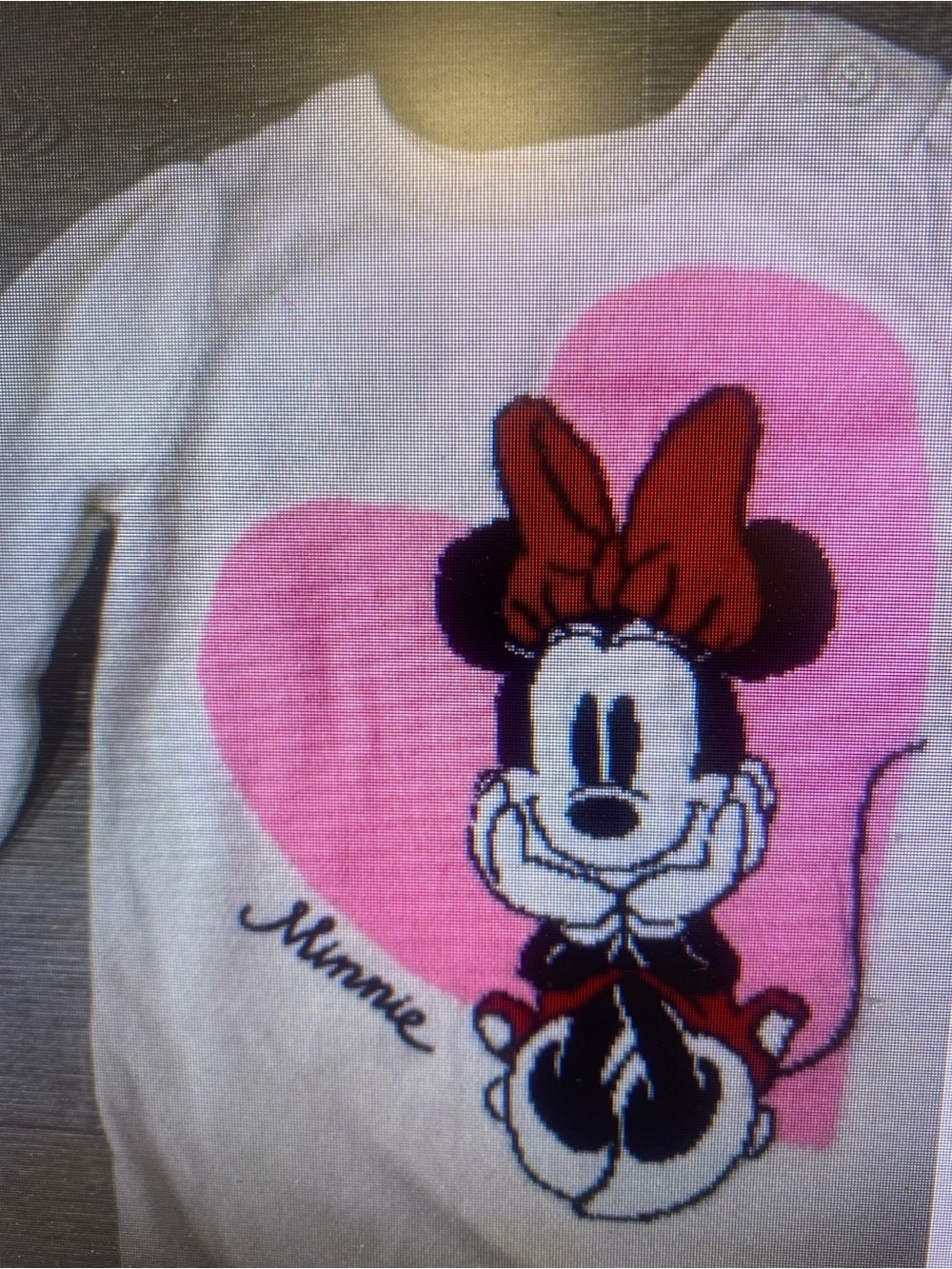 Disney Long-Sleeve Minnie Mouse Top in White, Pink & Red